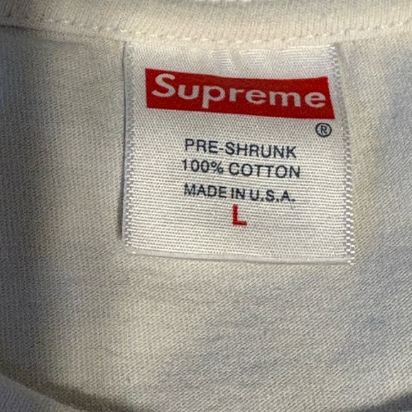 SUPREME “GRAZIE” Last Supper Box Logo Tee – White – Size Large (FW21) - Picture 4 of 7